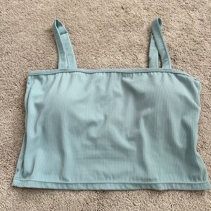 Kortni Jeane Ribbed Blue Swim Tank